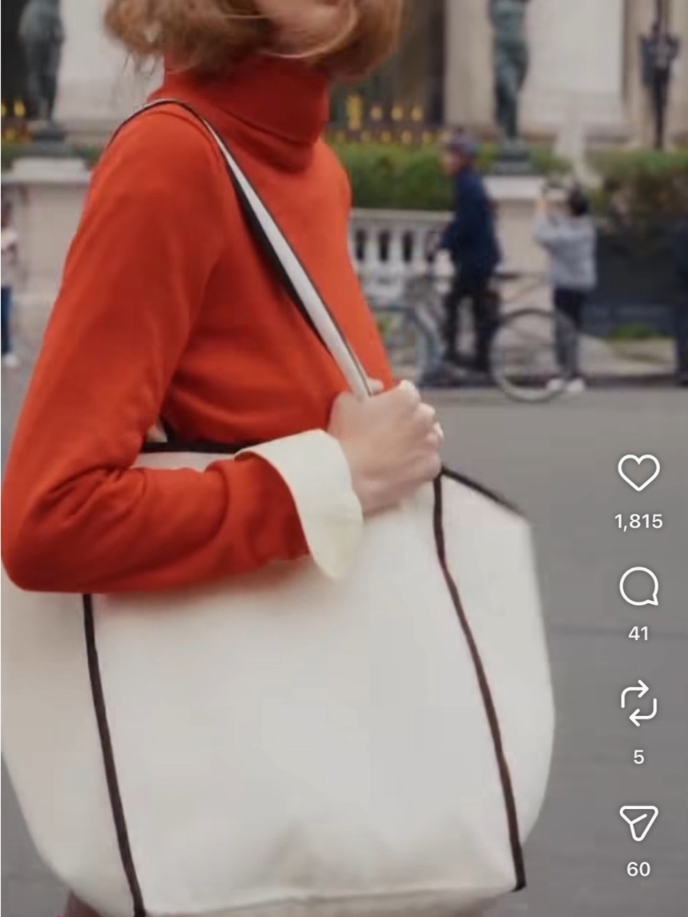 Sezane Canvas tote with black trim